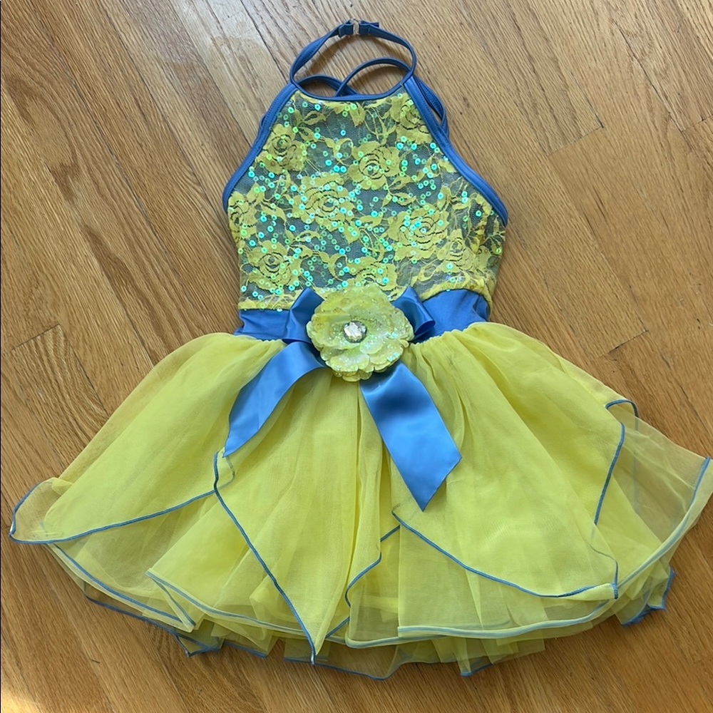 Weissman SC (small child) Yellow and Blue girls dance costume - fits like size 6